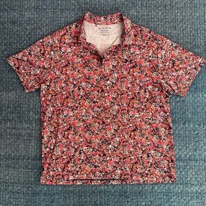 * SOLD* Under Armour Floral Red Polo Shirt